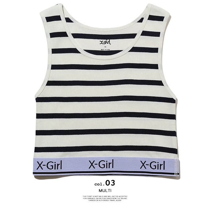 X-girl エックスガール LOGO AND STRIPE TANK TOP ロゴ アンド ストライプ タンクトップ 105242013024 / 2024SUMMER｜jeansstation｜16