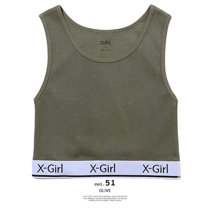 X-girl エックスガール LOGO AND STRIPE TANK TOP ロゴ アンド ストライプ タンクトップ 105242013024 / 2024SUMMER｜jeansstation｜18