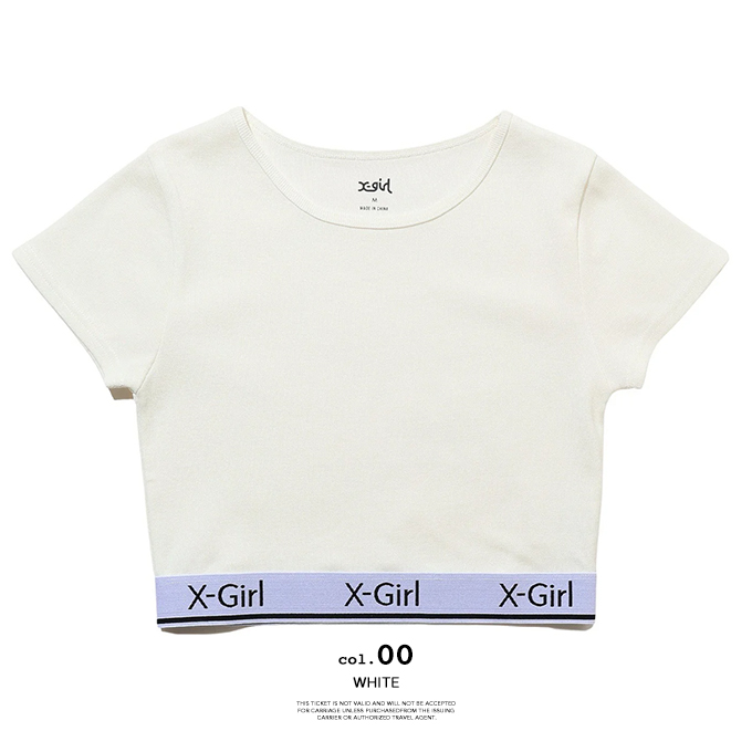 X-girl エックスガール LOGO AND STRIPE CROPPED S/S TOP ロゴ アンド ストライプ クロップド　ショートスリーブ トップ 105242013025 / 2024SUMMER｜jeansstation｜16