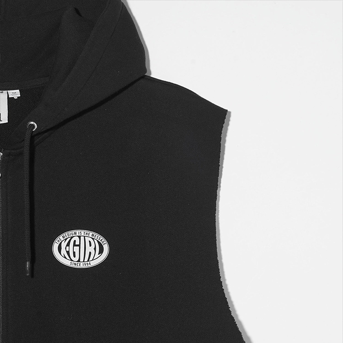 X-girl エックスガール OVAL LOGO ZIP UP SWEAT VEST オーバル