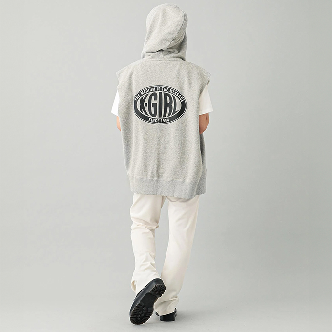 X-girl エックスガール OVAL LOGO ZIP UP SWEAT VEST オーバル