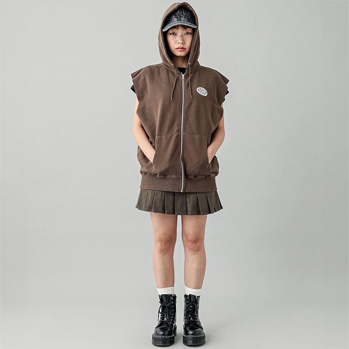 X-girl（エックスガール） OVAL LOGO ZIP UP SWEAT VEST オーバルロゴ 