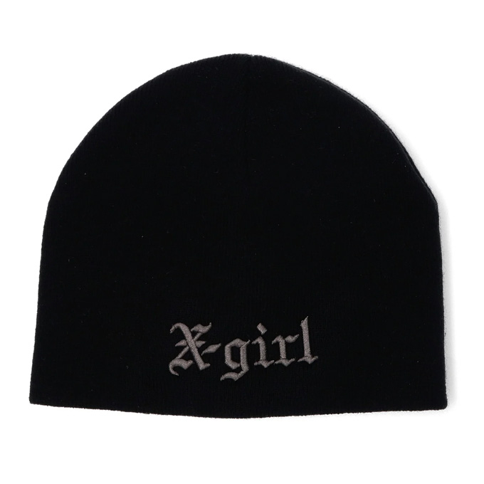 X-girl（エックスガール） OLD ENGLISH LOGO BEANIE オールド