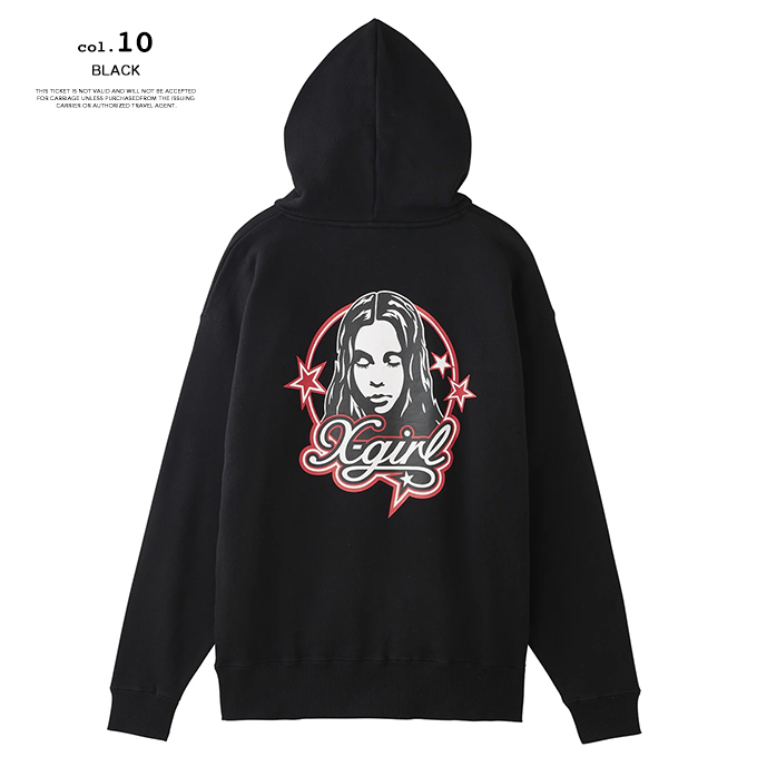 X-girl（エックスガール） FACE AND STARS SWEAT HOODIE フェイス