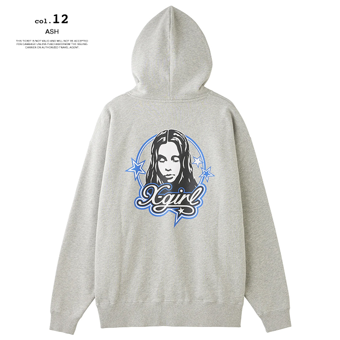 X-girl エックスガール FACE AND STARS SWEAT HOODIE フェイス