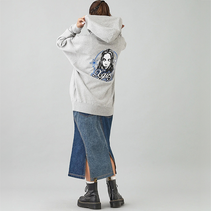 X-girl エックスガール FACE AND STARS SWEAT HOODIE フェイス アンド スターズ スウェット パーカー 105244012013 / 2024AW X-girl エックスガール FACE AND STARS SWEAT HOODIE フェイス