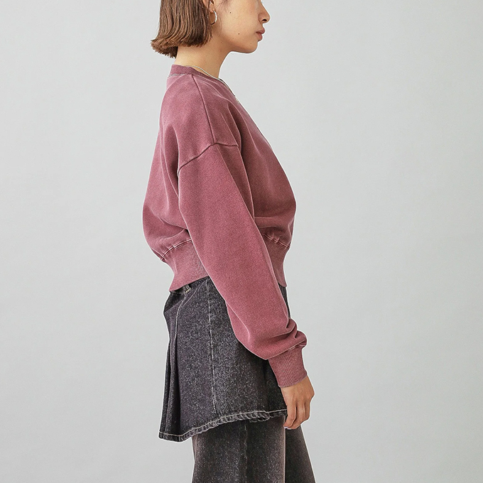 X-girl（エックスガール） FACE PIGMENT DYED COMPACT SWEAT TOP