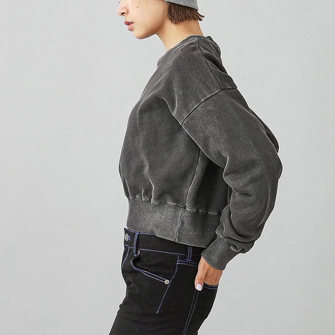 X-girl（エックスガール） FACE PIGMENT DYED COMPACT SWEAT TOP