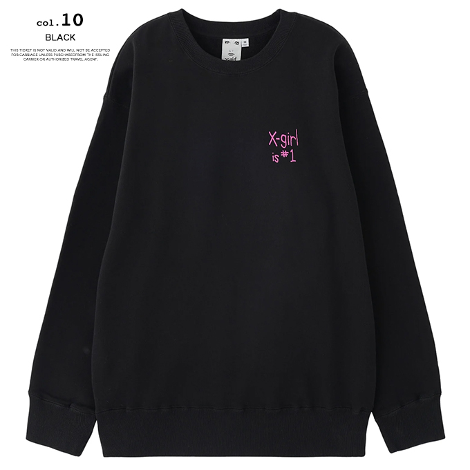 X-girl エックスガール FLAG BIG SWEAT TOP フラッグ ビッグ