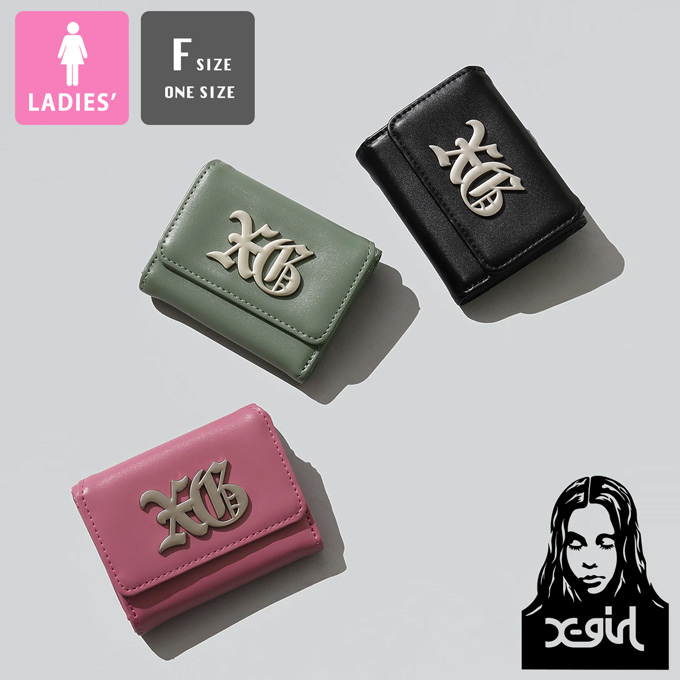 X-girl（エックスガール） OLD ENGLISH LOGO BUCKLE FAUX LEATHER MINI