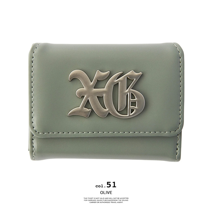 X-girl（エックスガール） OLD ENGLISH LOGO BUCKLE FAUX LEATHER MINI