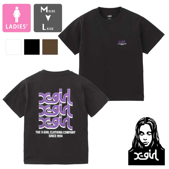 X-girl（エックスガール） DRIPPING PAINT LOGO S/S TEE ドリッピング