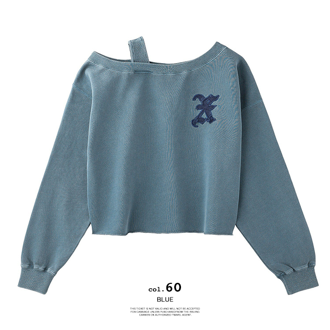 X-girl（エックスガール） FADED X PATCH LAYERED SHOULDER SWEAT TO