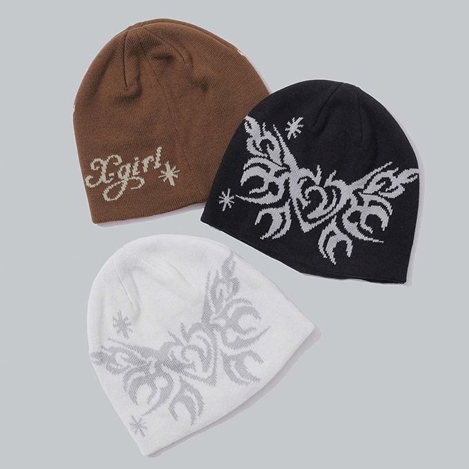 X-girl（エックスガール） TRIBAL BUTTERFLY JACQUARD BEANIE