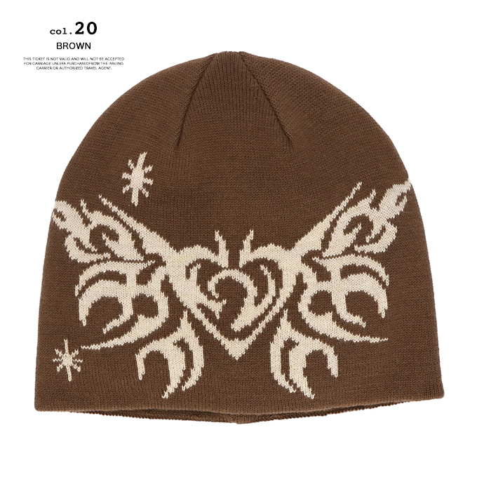 X-girl（エックスガール） TRIBAL BUTTERFLY JACQUARD BEANIE