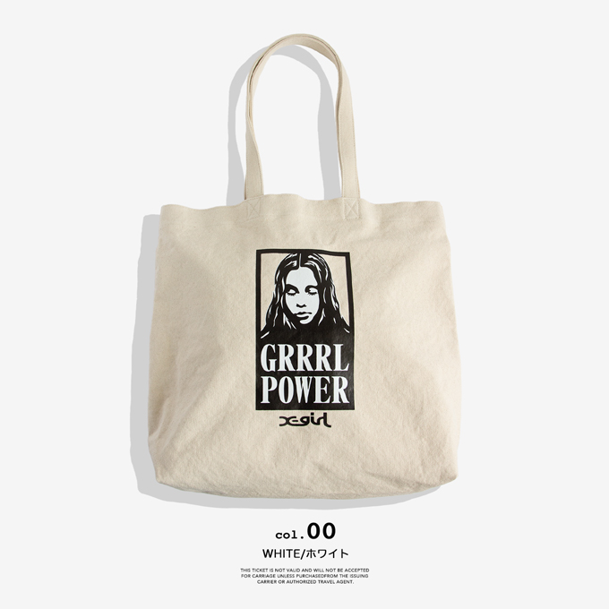 X-girl（エックスガール） JS別注 FACE PR CNVS TOTE BAG フェイス