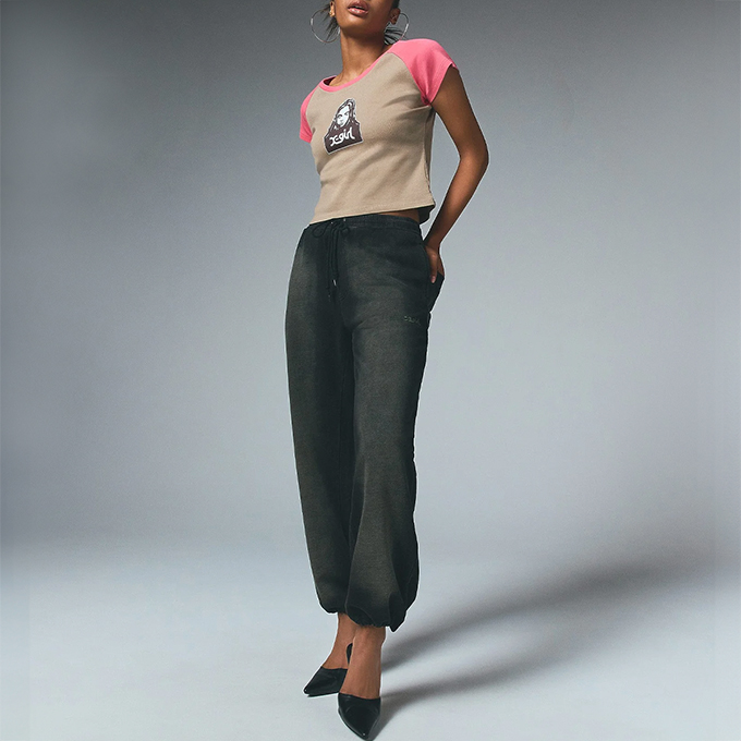 X-girl エックスガール FACE RAGLAN S/S BABY TEE フェイス ラグラン ベビー Tシャツ 105252011001 / 2025SUMMER セール】GRADATION GLITTER LOGO S/S RAGLAN BABY TEE（Tシャツ