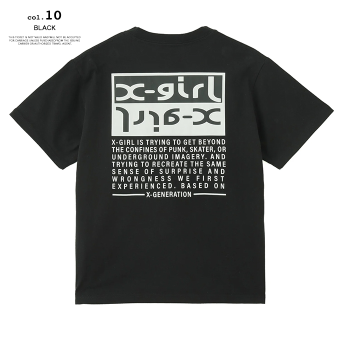 すぐ届く☆X-girl 半袖Tシャツ バイカラー ボックスロゴ X-girl エックスガール BICOLOR BOX LOGO S/S TEE バイカラー