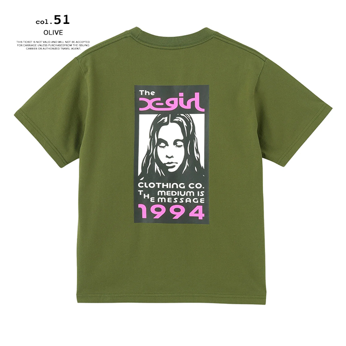 X-girl エックスガール BOX LOGO AND FACE S/S TEE ボックス