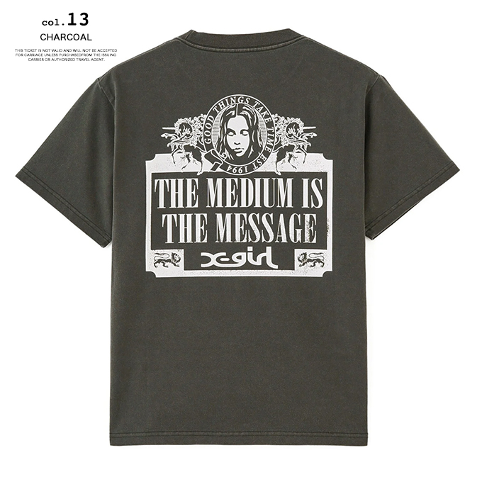 X-girl エックスガール VINTAGE LABEL FACE LOGO S/S TEE ヴィンテージ レーベル フェイス ロゴ 半袖Tシャツ 105252011039 / 2025SUMMER X-girl tシャツ BOX LOGO AND FACE S/S TEE レディース メンズ