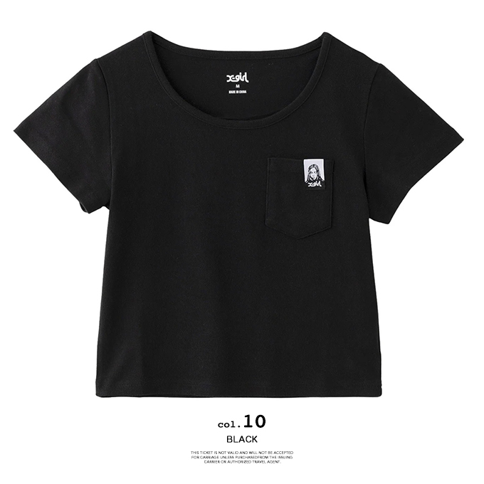 X-girl エックスガール FACE LABEL POCKET BABY TEE フェイス レーベル ポケット ベビー Tシャツ 105252013003 / 2025SUMMER X-girl エックスガール FACE LABEL POCKET BABY TEE フェイス