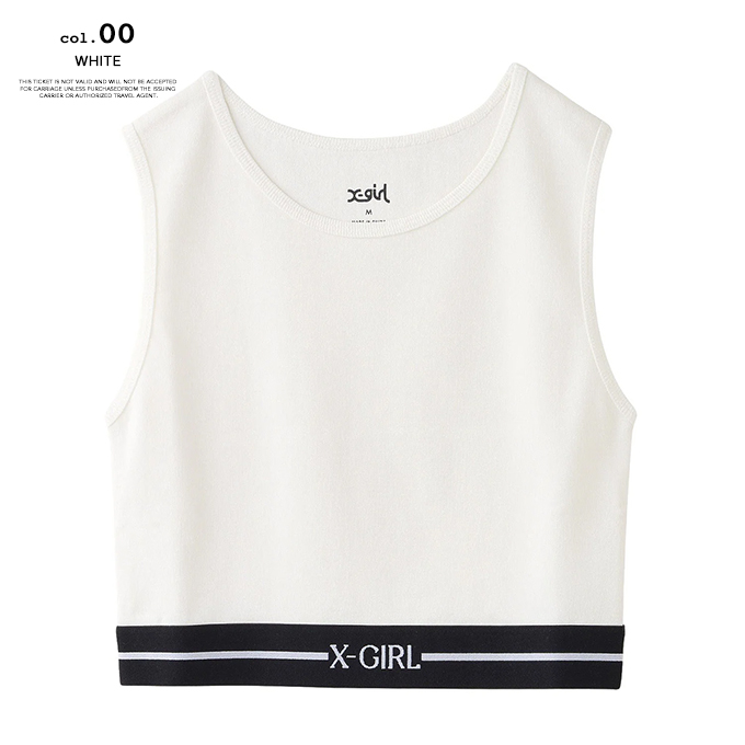 X-girl エックスガール LOGO AND STRIPE TANK TOP ロゴ アンド ストライプ タンクトップ 105252013024 / 2025SUMMER X-girl エックスガール LOGO AND STRIPE TANK TOP ロゴ アンド
