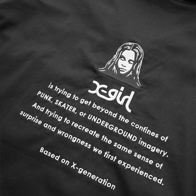 X-girl エックスガール FACE OPEN COLLAR CROPPED SHIRT フェイス