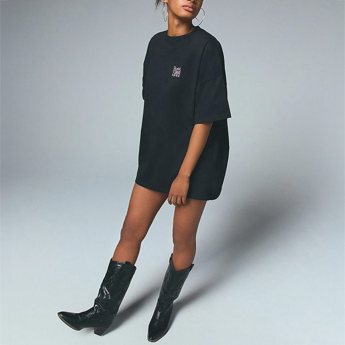 X-girl エックスガール BOX LOGO AND FACE S/S BIG TEE DRESS ボックス ロゴ アンド フェイス ビッグTドレス 105252041008 / 2025SUMMER X-girl エックスガール BOX LOGO AND FACE S/S BIG TEE DRESS