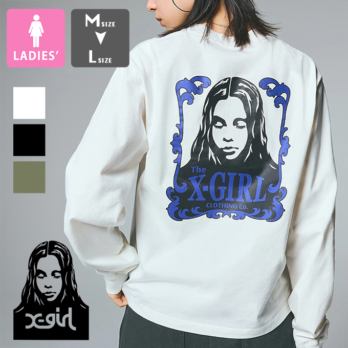 X-girl（エックスガール） ORNAMENT FACE L/S TEE オーナメント