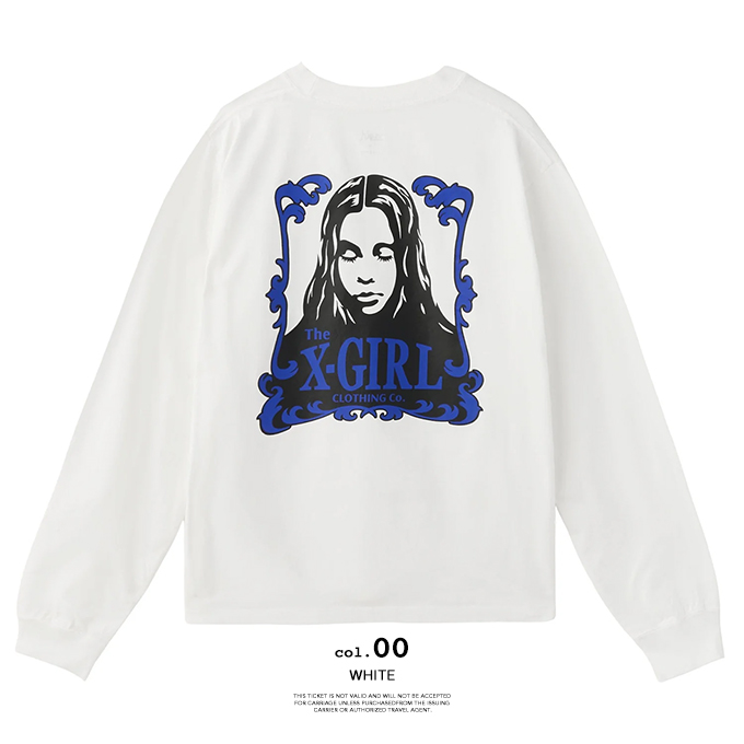 X-girl（エックスガール） ORNAMENT FACE L/S TEE オーナメント