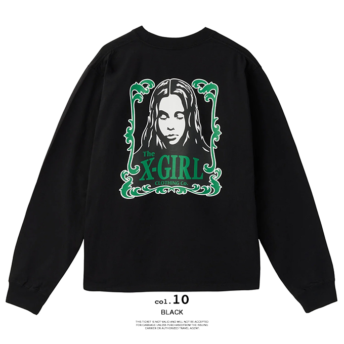 X-girl（エックスガール） ORNAMENT FACE L/S TEE オーナメント