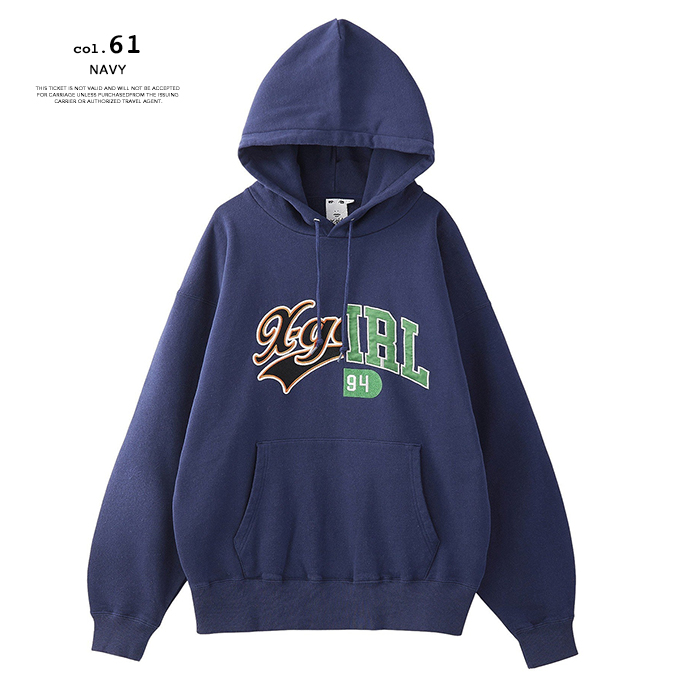 X-girl（エックスガール） MIX COLLEGE LOGO SWEAT HOODIE ミックス