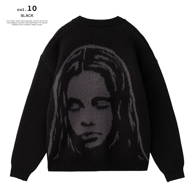 X-girl（エックスガール） FACE JACQUARD KNIT CARDIGAN フェイス