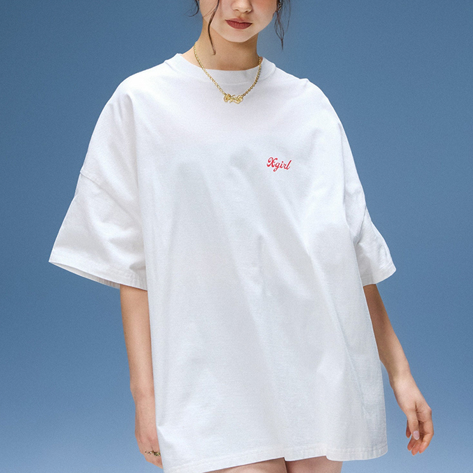 X-girl（エックスガール） SPRAY FACE S/S BIG TEE DRESS スプレー
