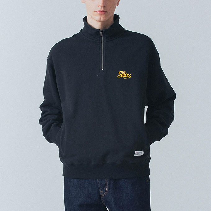 SILAS（サイラス） SCRIPT HALF ZIP SWEATSHIRT スクリプト ロゴ