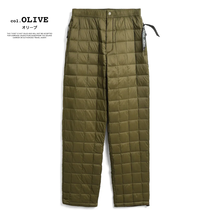 TAION（タイオン） UNISEX Mountain Down Pants マウンテン ダウン