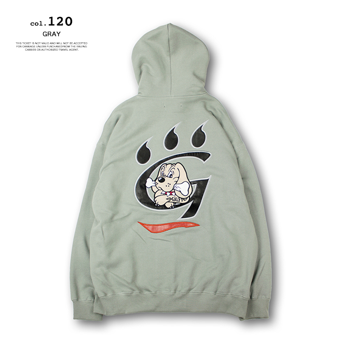 GALFY CRUTCH BRAND グレー パーカー 大サイズ GALFY ガルフィー メンズ レディース パーカー ガルクエジップ
