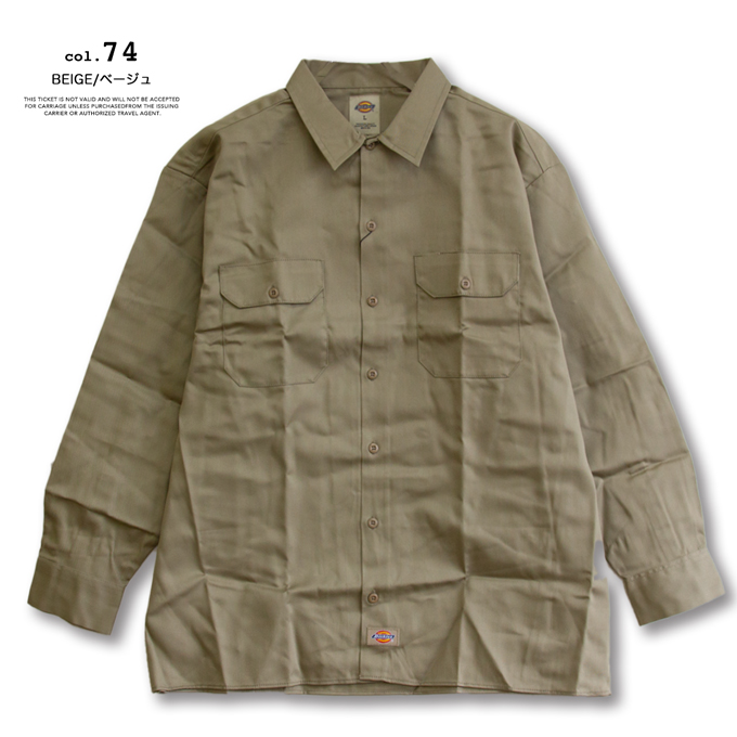 Dickies（ディッキーズ） L/S WORK SHIRT ロングスリーブ ワークシャツ