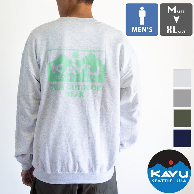 「 KAVU カブー 」 Mens True Logo Sweat-shirts メンズ トゥルーロゴ スウェットシャツ 19823037 / メンズ 裏起毛 トレーナー KAVU（カブー） Mens True Logo Sweat-shirts メンズ トゥルーロゴ