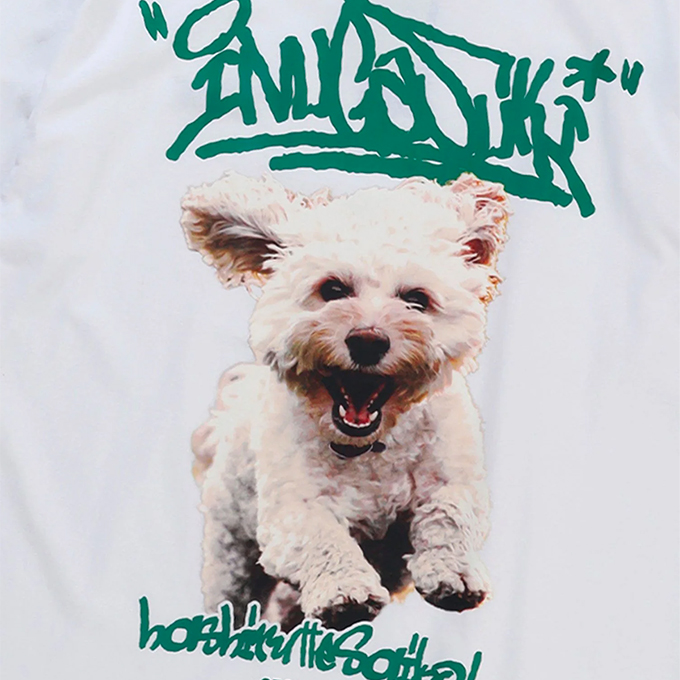 SEQUENZ シークエンズ INU GA SUKI RUN MALTESE S/S TEE 犬が好き マルチーズ グラフィティ ロゴ 半袖Tシャツ  23570016 / T-23570016 / 23SS ※