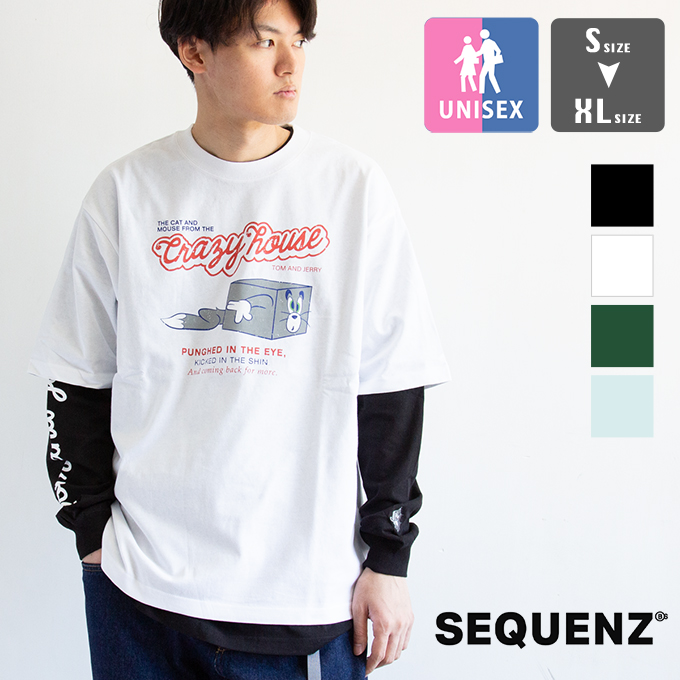 SEQUENZE SEQUENZ シークエンズ TJ VINTAGE LIKE TEE LAYERED