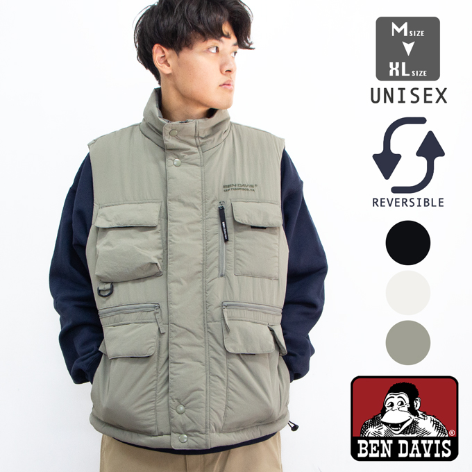 BEN DAVIS（ベンデイビス） RV FISHING PUFFER VEST リバーシブル
