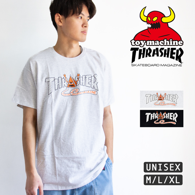 THRASHER × TOY MACHINE �X���b�V���[ × �g�C�}�V�[�� THR X TOY MACHINE PYRAMID SS TEE �s���~�b�h ���� T�V���c 311624
