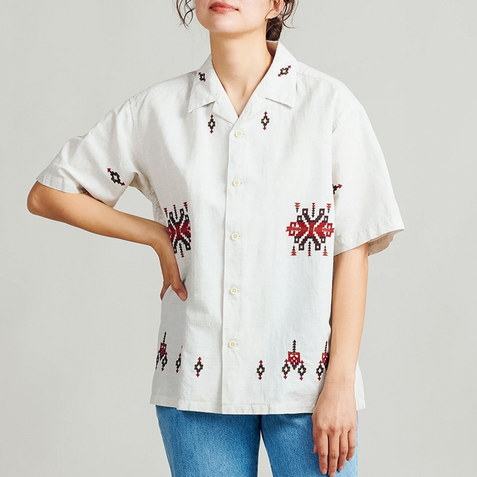 ペンドルトン シャツ PENDLETON（ペンドルトン） エンブロイダリー オープンカラーシャツ