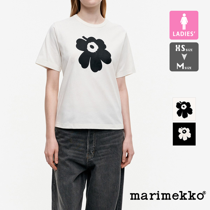 marimekko マリメッコ Erna II relaxed Unikko placement ウニッコ Tシャツ 52239-1-92532 52239192532 / 2024SS