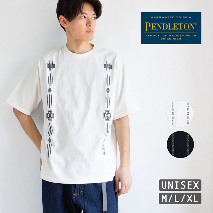 PENDLETON �y���h���g�� EMB TEE UNISEX �t�����g �h�J �f�U�C�� ���� T�V���c ���j�Z�b�N�X 5275-0017 /