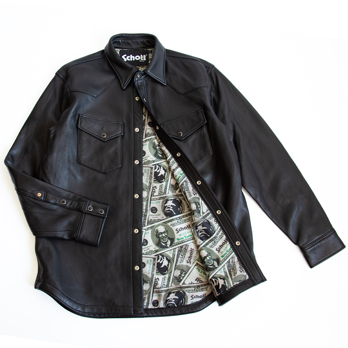 【 Schott ショット 】 LAMB LEATHER WESTERN SHIRT 