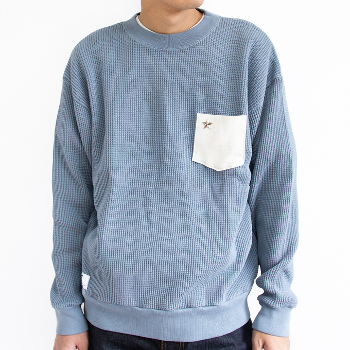 【SALE!!】 「 Schott ショット 」 レザー ポケット サーマル LEATHER POCKET THERMAL PIGMENT O/D T-SHIRT 782-3232007 7823232007 / サーマル スウェット トレーナー 長袖 Tシャツ メンズ Schott N.Y.C（ショット） 【SALE!!】 Schott レザー ポケット