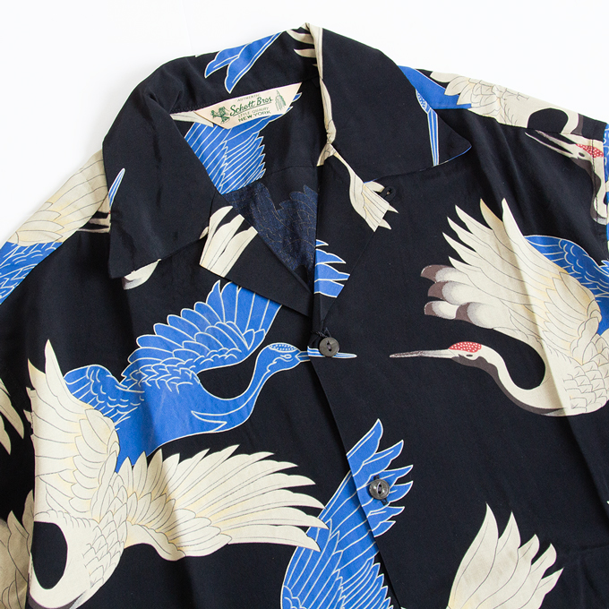 SCHOTT（ショット） ×PJ ×パイナップルジュース RAYON SHIRT CRANE