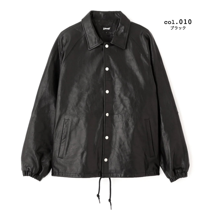 Schott コーチジャケット 厚手　紺色　ネイビー　Ｌ　ＲＹＵ Schott N.Y.C ショット LEATHER COACH JACKET レザー コーチジャケット